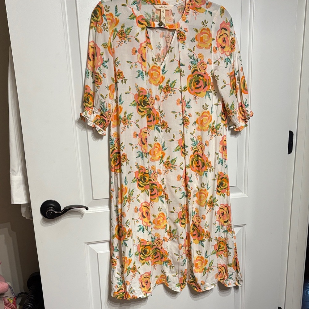 Matilda Jane Floral Midi Dress in Orange and Yellow Size XS Grannycore